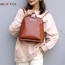 Load image into Gallery viewer, Vintage Oil Wax Leather Backpack Women